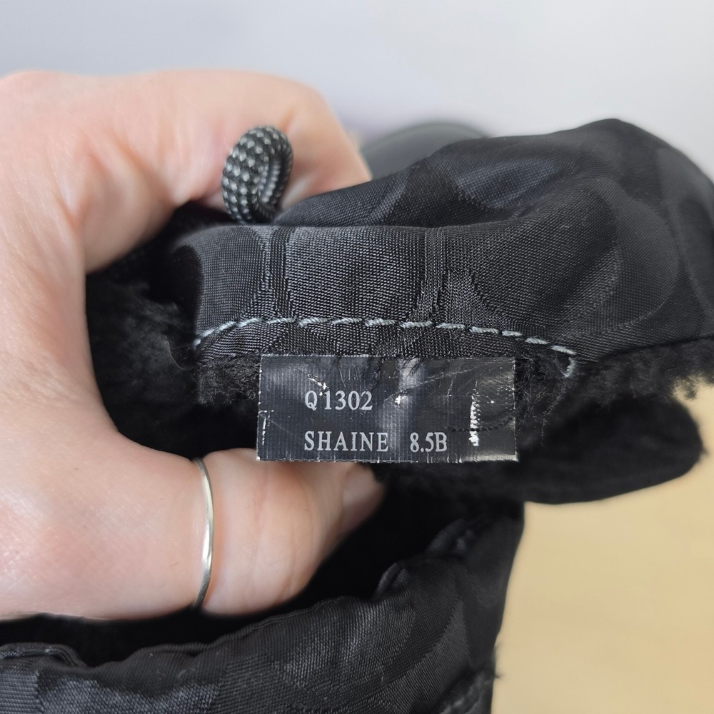 Coach Shaine Black Signature Monogram Leather Nylon Snow Winter Boots‎ 8.5B - Picture 6 of 6